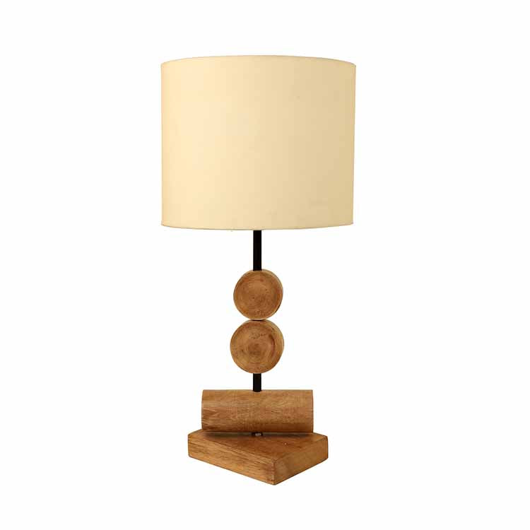 Tao III Wooden Table Lamp with Shallow Drum Shade-Height - 21'' - Decor & Living - 3