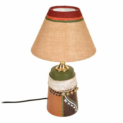 Hand Knitted Earthen Lamp with Jute Shade (16x4.5") - Decor & Living - 4