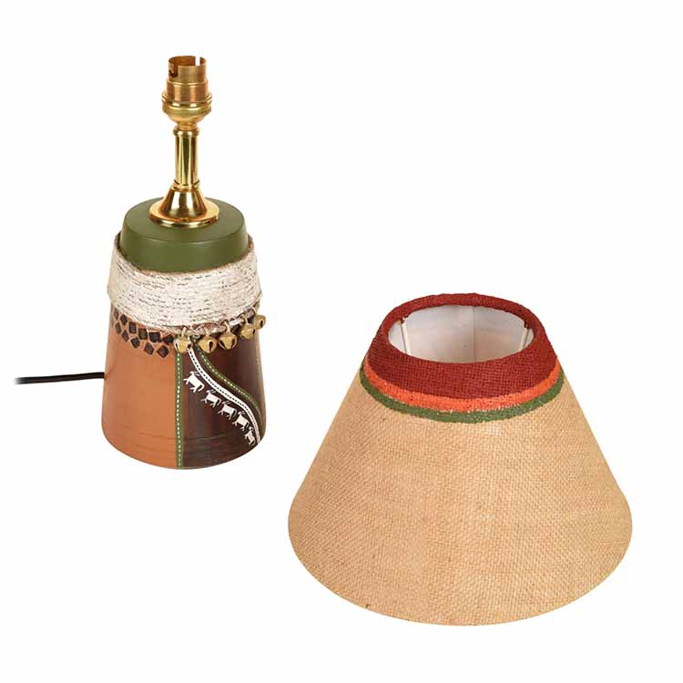 Hand Knitted Earthen Lamp with Jute Shade (16x4.5") - Decor & Living - 5