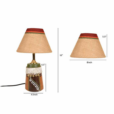 Hand Knitted Earthen Lamp with Jute Shade (16x4.5") - Decor & Living - 6