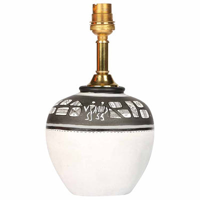 Table Lamp Earthen Handcrafted with White Shade (8.1x12.6") - Decor & Living - 3