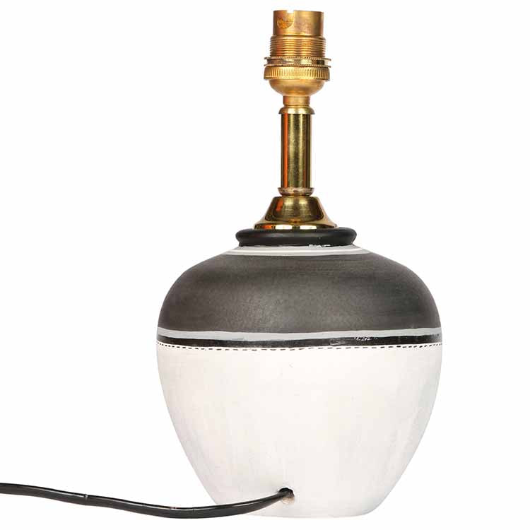 Table Lamp Earthen Handcrafted with White Shade (8.1x12.6") - Decor & Living - 4