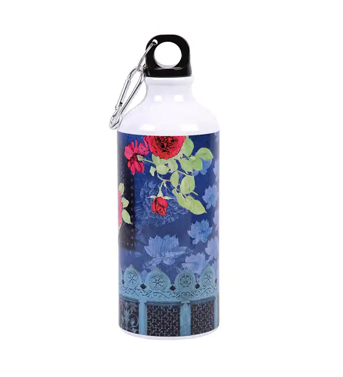Abstract Printed Maroon Aluminium Sipper Water Bottle 600 ml