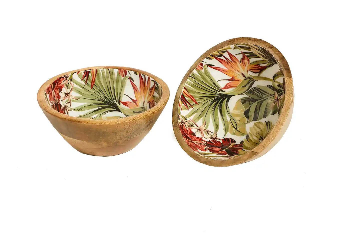 Tropical Paradise Wooden Snack Bowls - Set of 2 - Dining & Kitchen - 3