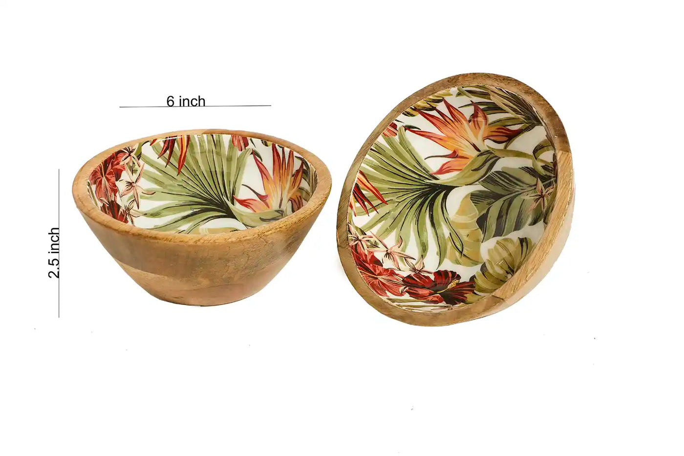 Tropical Paradise Wooden Snack Bowls - Set of 2 - Dining & Kitchen - 4