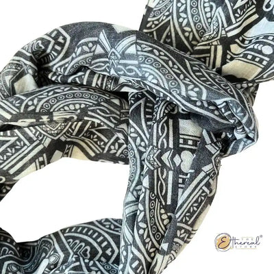 Black & White Abstract Printed Stole - Lifestyle Accessories - 3
