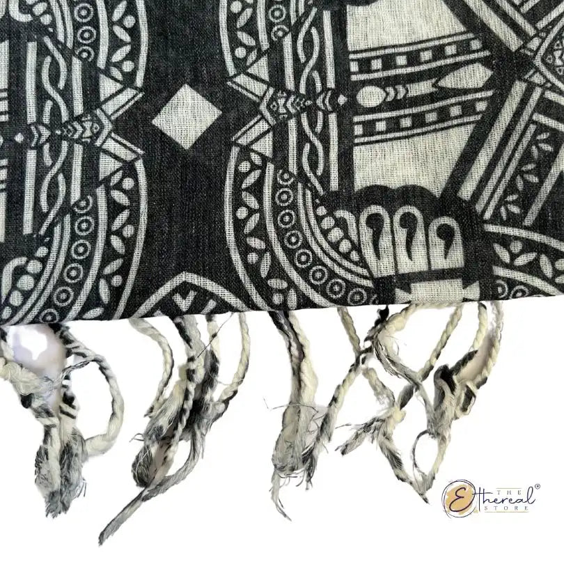 Black & White Abstract Printed Stole - Lifestyle Accessories - 5