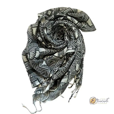 Black & White Abstract Printed Stole - Lifestyle Accessories - 2