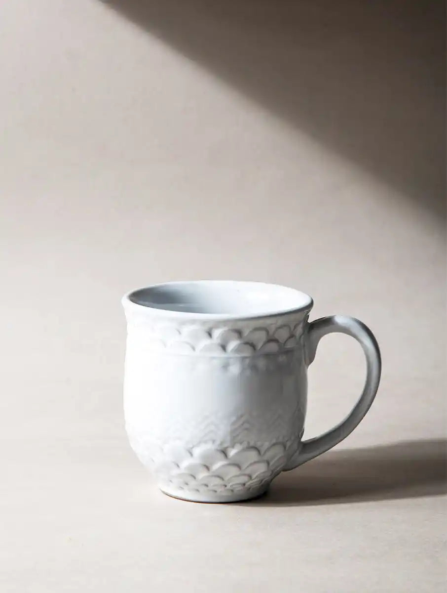 White Etched Mug (Set of 2) - Dining & Kitchen - 3