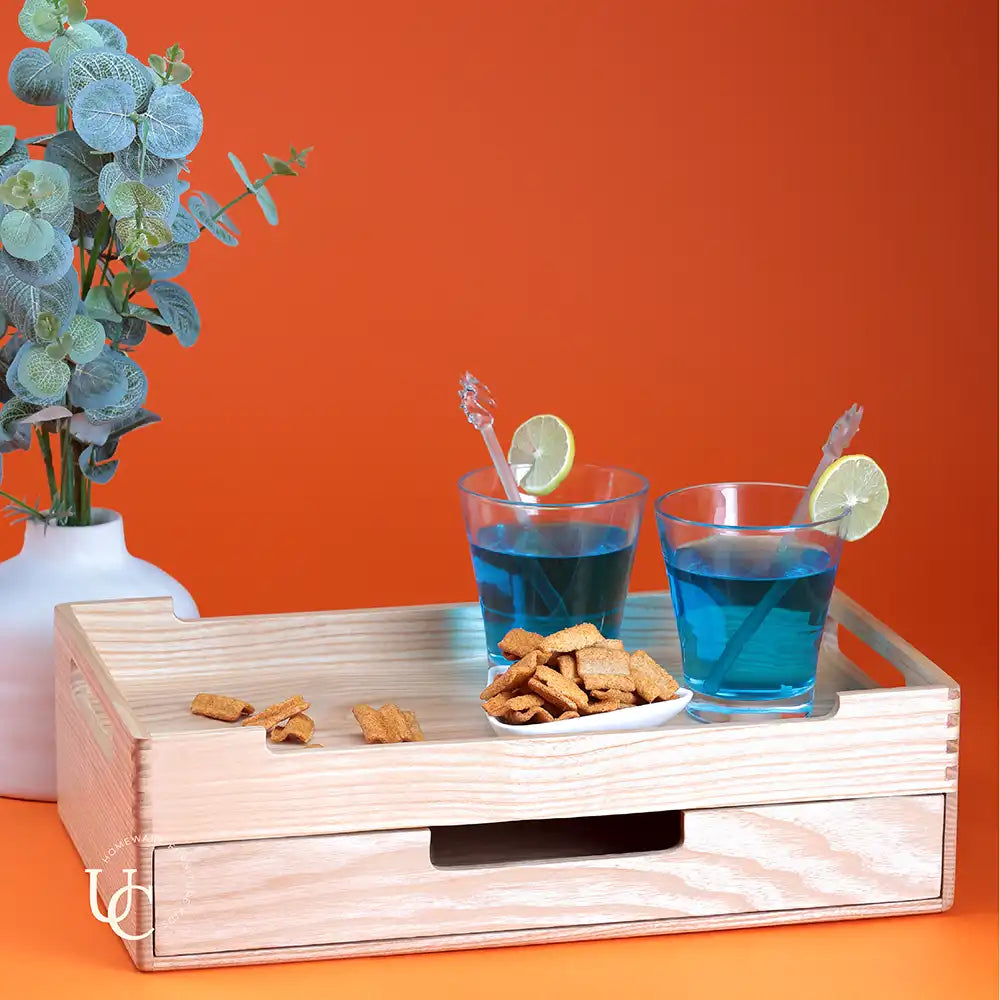 Serving Tray with Multi Utility Drawer - Dining & Kitchen - 3