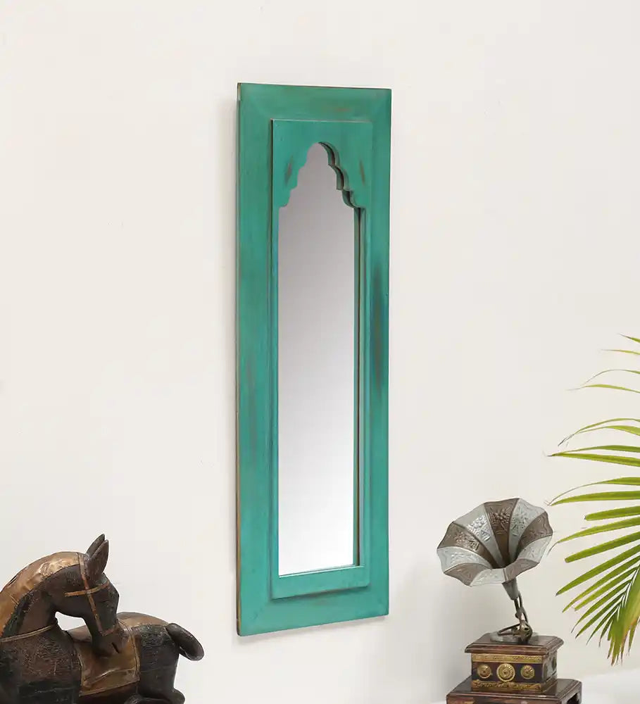 Thea Teal Vintage Minaret Mirror (9in x 1in x 24in) - Home Decor - 2