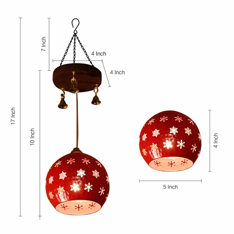 Star-1 Dome Shaped Pendant Lamp in Red - Decor & Living - 4