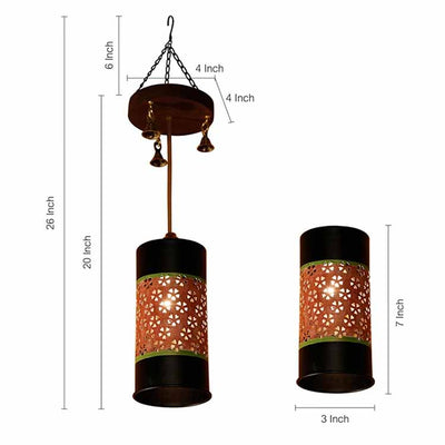 Celo-1 Cylindrical Metal Pendant Lamp in Orange - Decor & Living - 4