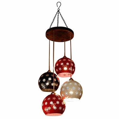 Star-4 Chandelier with Dome Shaped Metal Hanging Lamps (4 Shades) - Decor & Living - 2