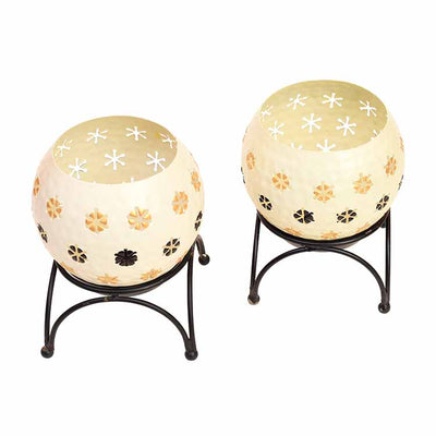 White Polka Tealights with Metal Stands - Set of 2 - Decor & Living - 5