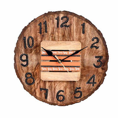 Wall Clock Handcrafted Wooden Log Dial (11x1.5x11") - Wall Decor - 2