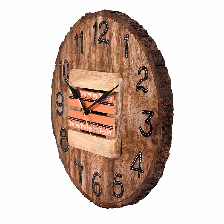 Wall Clock Handcrafted Wooden Log Dial (11x1.5x11") - Wall Decor - 3