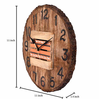 Wall Clock Handcrafted Wooden Log Dial (11x1.5x11") - Wall Decor - 5