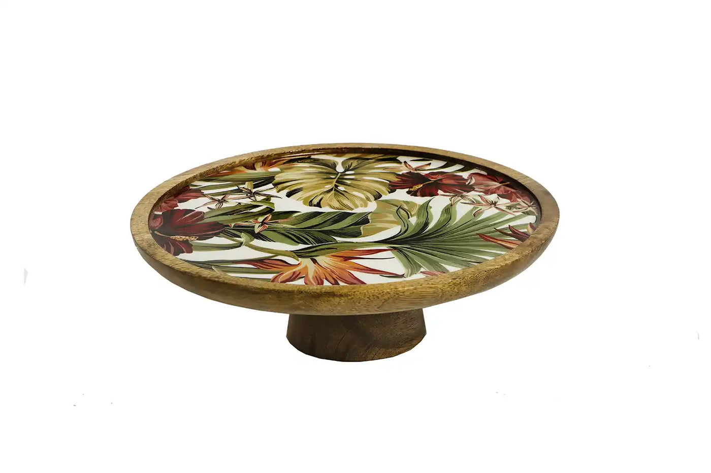 Round Tropical Paradise Print Wooden Cake Stand - Dining & Kitchen - 6