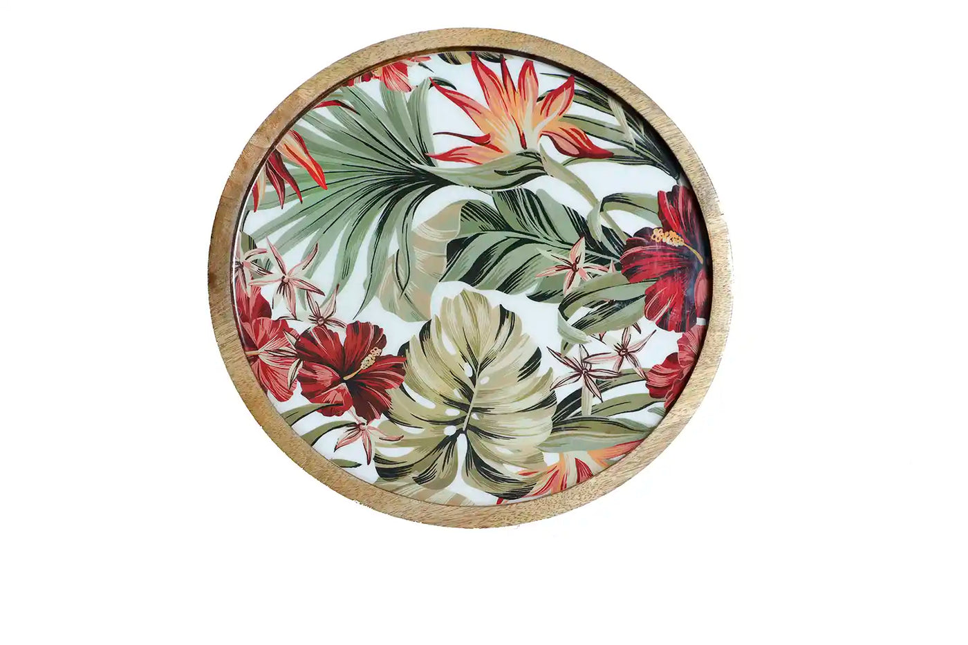 Round Tropical Paradise Print Wooden Cake Stand - Dining & Kitchen - 5