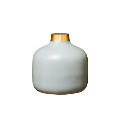 Taupe Enameled Metal Small Bud Vase