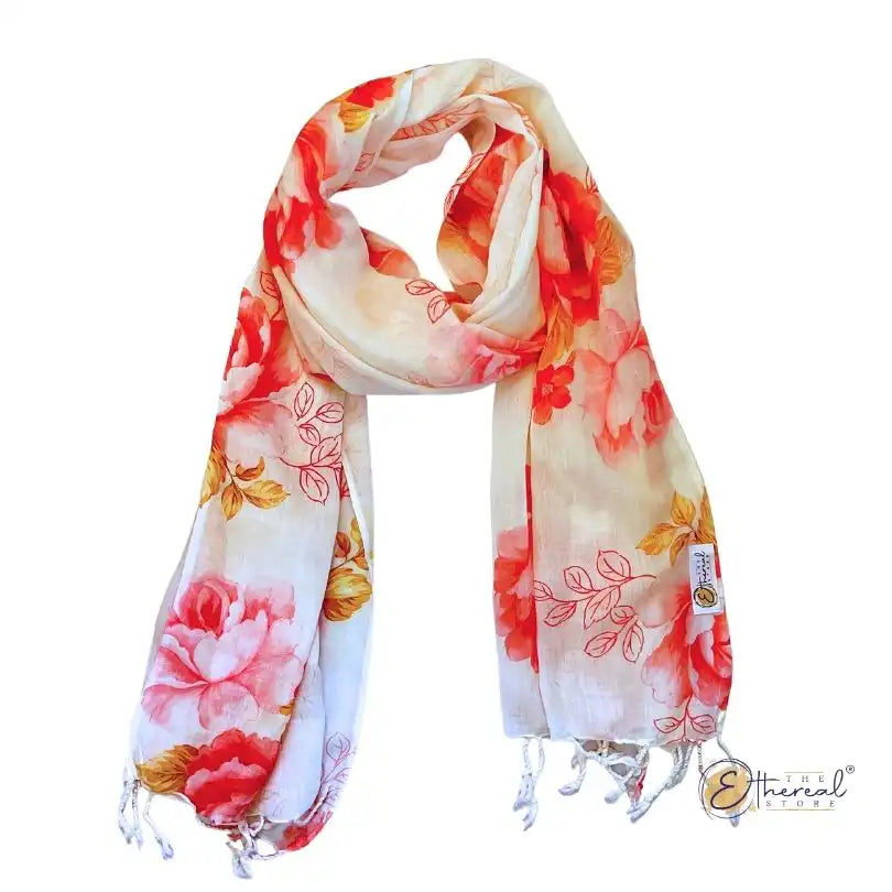 Pink Flowers Printed Stole - Lifestyle Accessories - 2