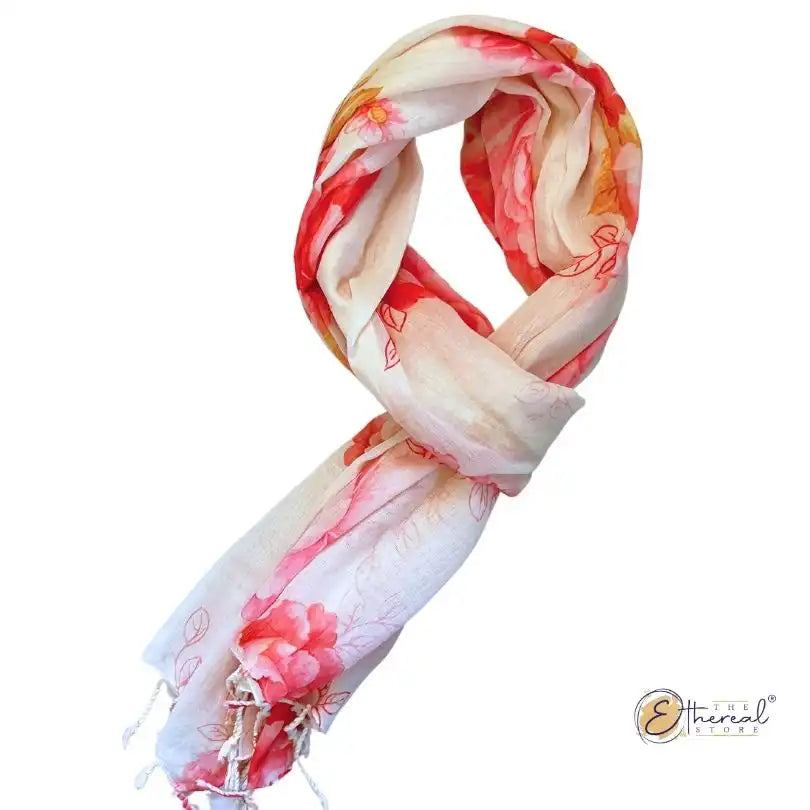 Pink Flowers Printed Stole - Lifestyle Accessories - 4