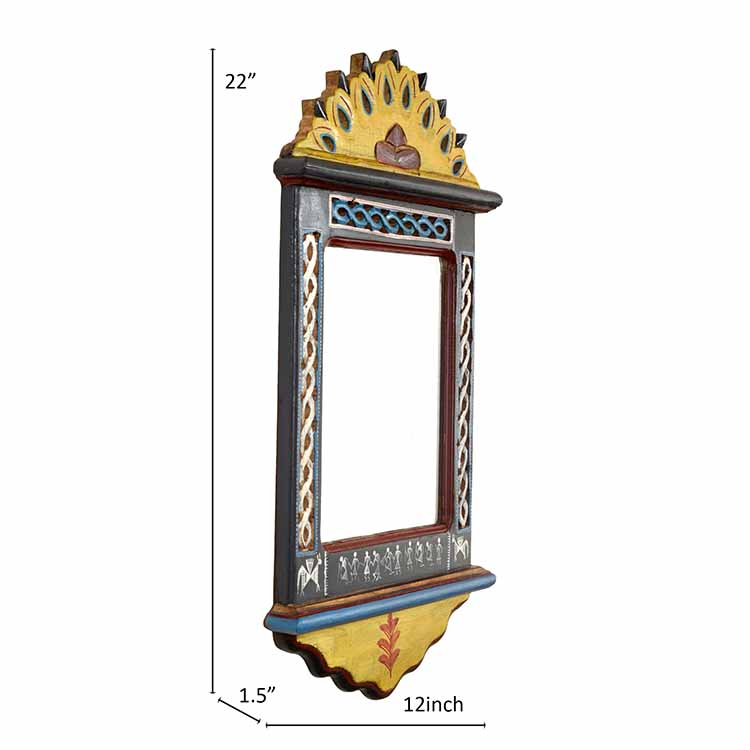 Handcrafted Jharokha Mirror Large (12x22") - Decor & Living - 5