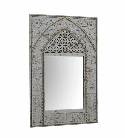 Imrana Carved Minaret Style Wall Mirror (24in x 1in x 36in) - Home Decor - 5