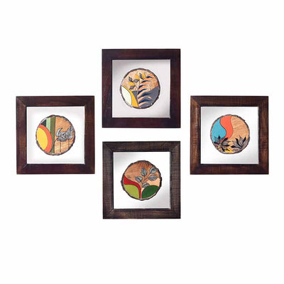 Patterns of Leaf Wall Painting - Set of 4 (8x8x1") - Wall Decor - 4