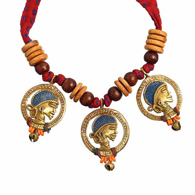 The Waiting Empress Handcrafted Tribal Dhokra Necklace - Fashion & Lifestyle - 2