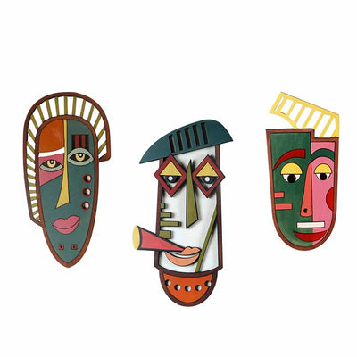 Three Taporis Wall Decor Mask - Set of 3 - Wall Decor - 3