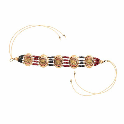 The Guards of Empress Handcrafted Tribal Dhokra Oval Choker - Fashion & Lifestyle - 4