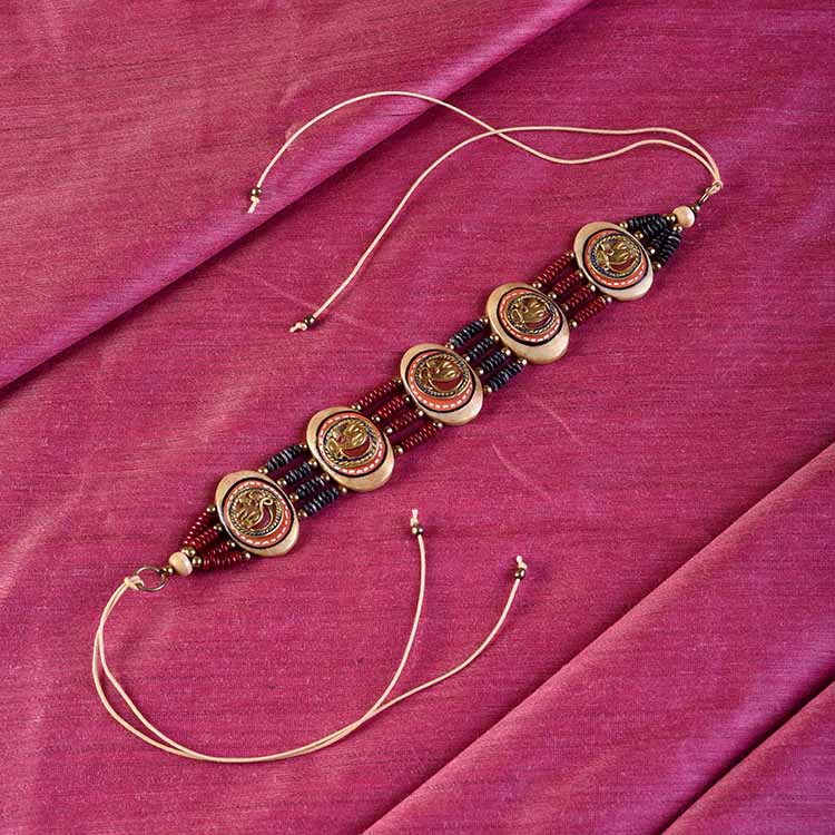 The Guards of Empress Handcrafted Tribal Dhokra Oval Choker - Fashion & Lifestyle - 1
