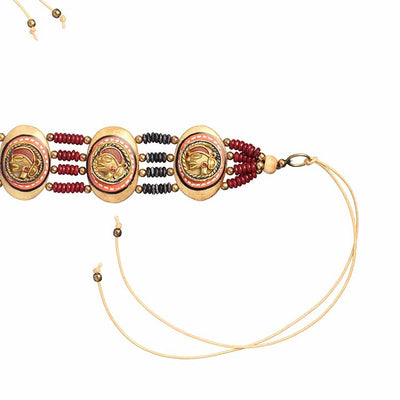 The Guards of Empress Handcrafted Tribal Dhokra Oval Choker - Fashion & Lifestyle - 3