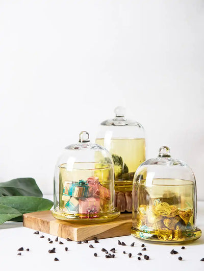 Glass Bell Jar - Yellow (Set of 2) - Dining & Kitchen - 4