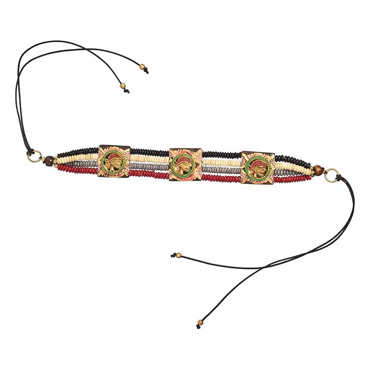 The Guards of Empress II Handcrafted Tribal Dhokra Square Choker - Fashion & Lifestyle - 4