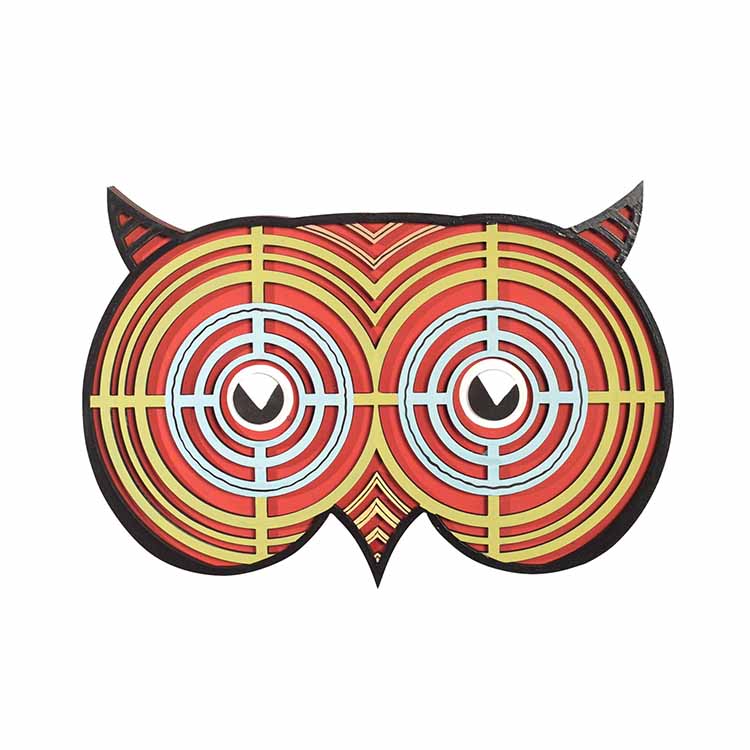 Owl's Eye Wall Decor Mask (Red) - Wall Decor - 2