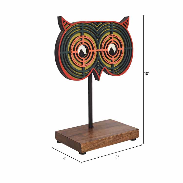 Owl's Eye Table Mask Stand (Green) - Decor & Living - 5