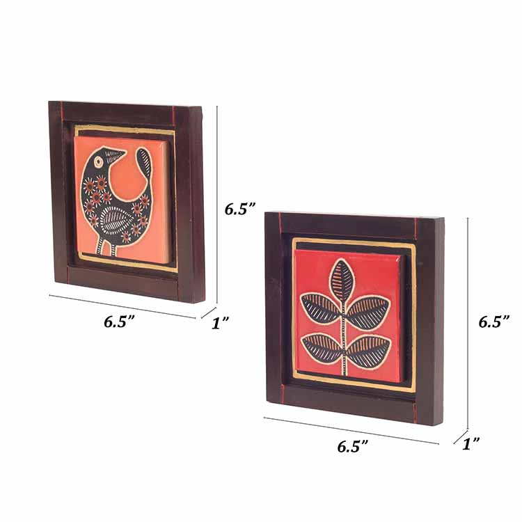 Pichhwai Handcrafted Tiles Wall Art Panel - Set of 2 - Wall Decor - 5