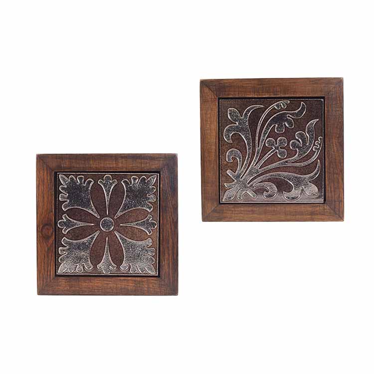 Brown Orchids Handcrafted Wall Art/ Trivets - Set of 2 - Wall Decor - 4