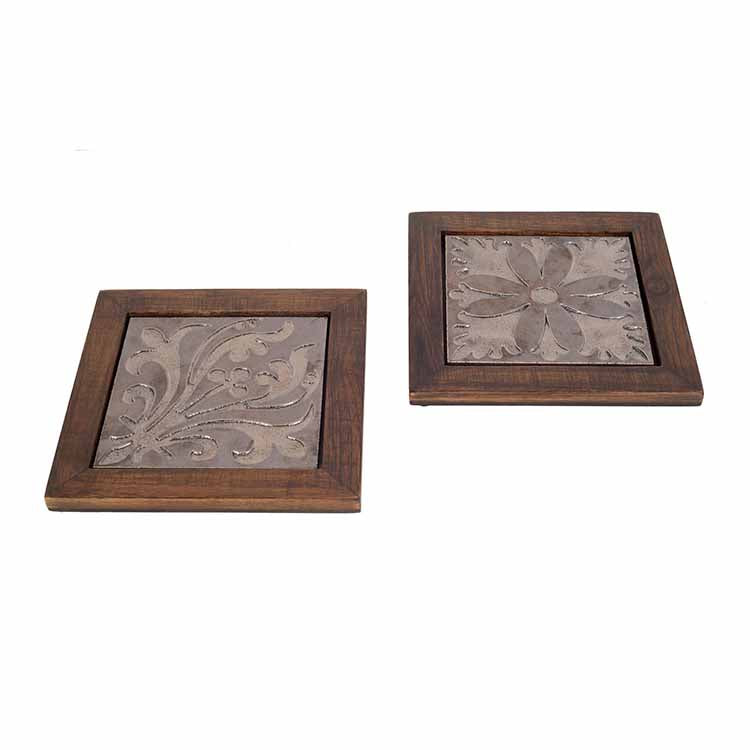 Brown Orchids Handcrafted Wall Art/ Trivets - Set of 2 - Wall Decor - 5