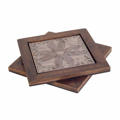 Brown Orchids Handcrafted Wall Art/ Trivets - Set of 2 - Wall Decor - 3