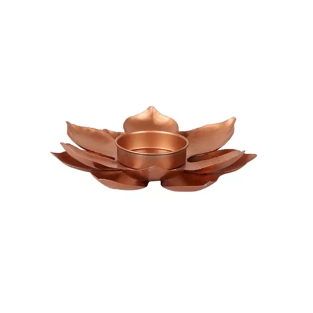 Flower Copper Tealight Holder Set of 4