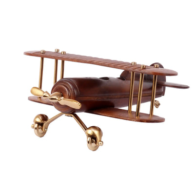 Gold and Sheesham Wood Vintage Handcrafted Decor Airplane 42-043-41-22