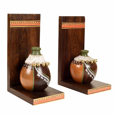 Coco Earthen Vases with Wall Decor Shelves - Set of 2 - Wall Decor - 3