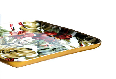 Square Tropical Paradise Print Metal Plates - Set of 4 - Dining & Kitchen - 3