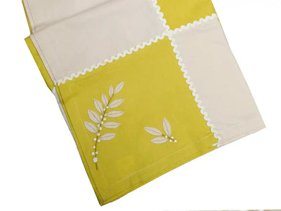 Embroided Lemon & Beige Table Cover - Dining & Kitchen - 6