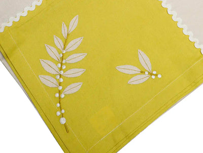 Embroided Lemon & Beige Table Cover - Dining & Kitchen - 4