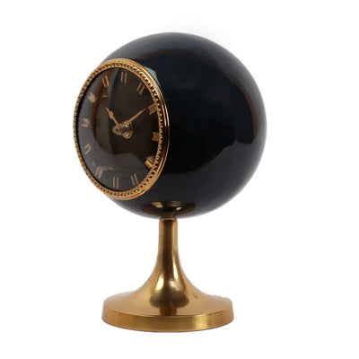 Circular Globe Clock with Teal Blue & Gold Finish 61-115-28-5-2